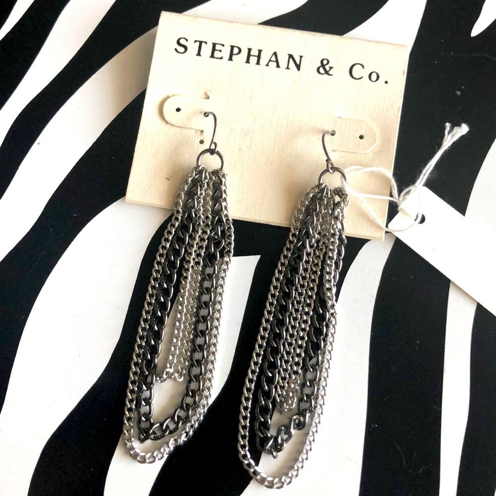 3 for $30 Stephan & Co. Silver Chain Duster Waterfall Earrings